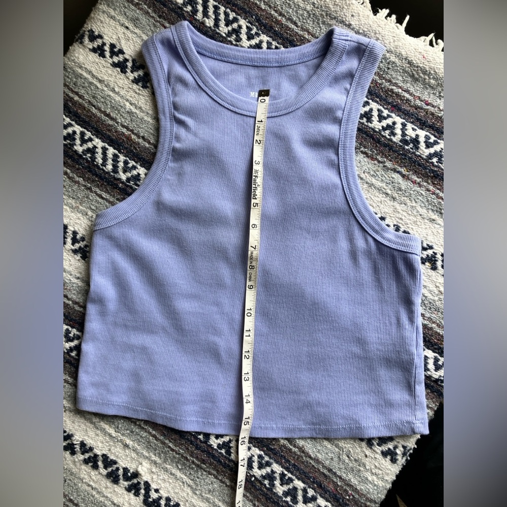 Anthropologie Maeve Crop Tank in Periwinkle Blue | Size L - Picture 2 of 4